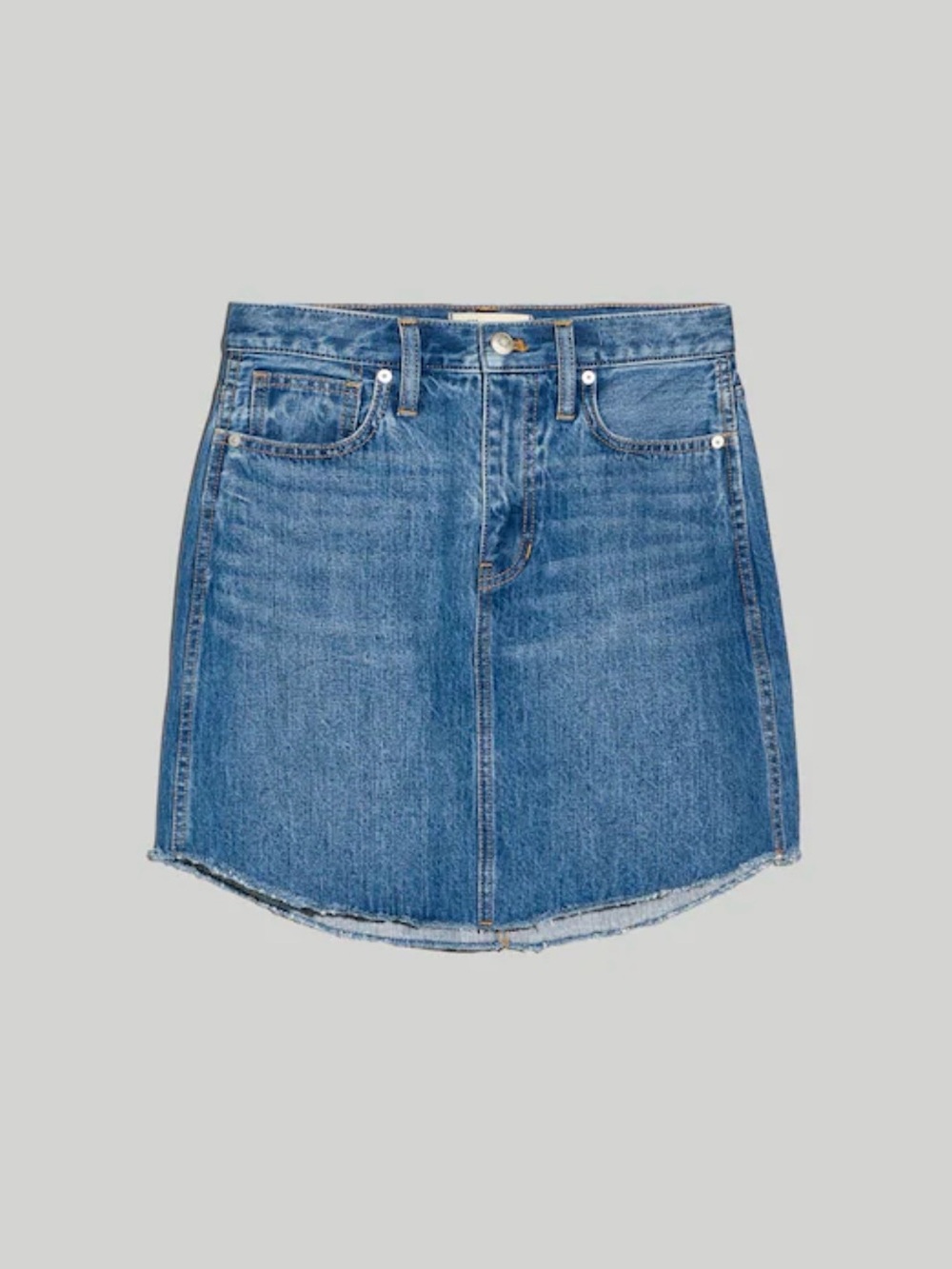 Madewell Denim Dolphin-Hem Mini Skirt in Harwell Wash NWT Size 33